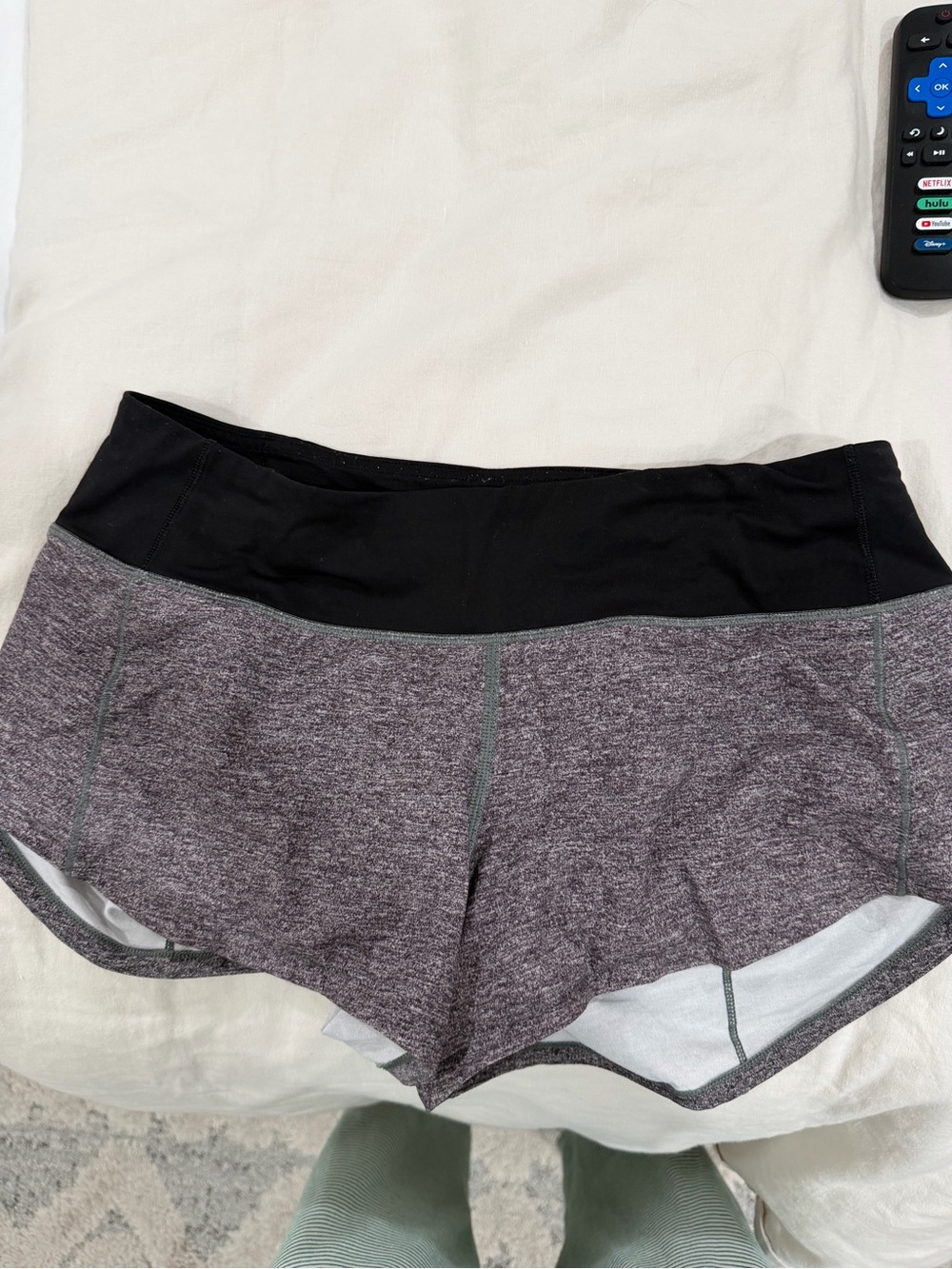 lululemon athletica Black Waist Heathered Mauve Running Shorts